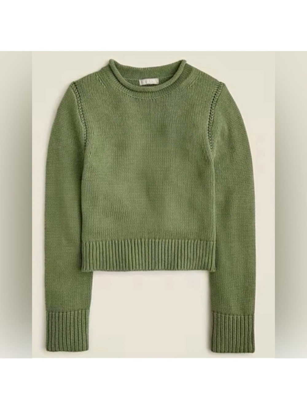 J Crew Heritage Cotton Rollneck Sweater in Midnight Moss